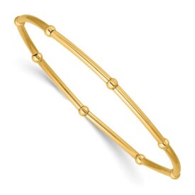 14K Gold Filled 3.0mm Beaded Tube 6.75in Stretch Bracelet