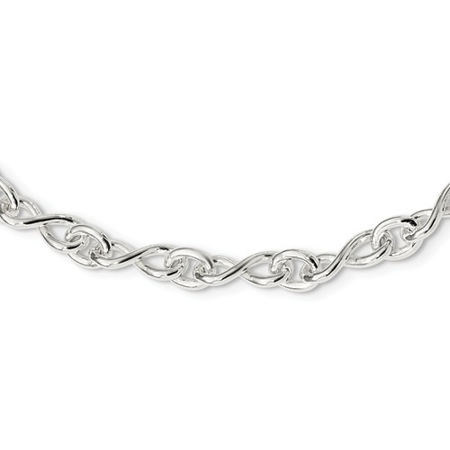 Sterling Silver Solid Polished Fancy Figure-8 Link Necklace ...