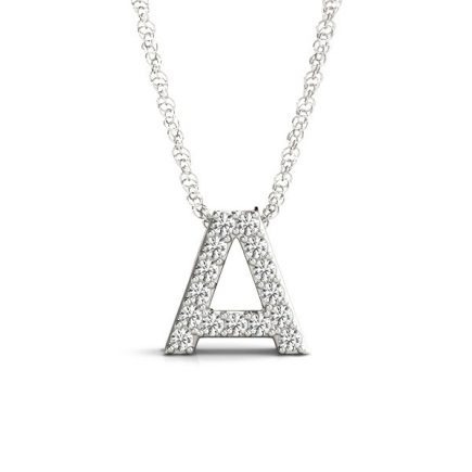 Dainty Diamond "A" Initial Pendant