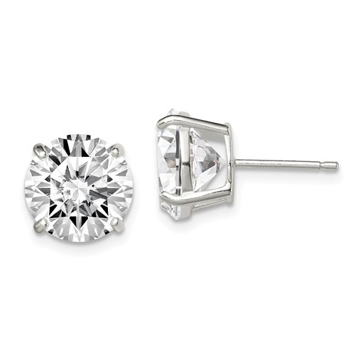 Sterling Silver 10mm Round Basket Set CZ Stud Earrings - Jonesville ...