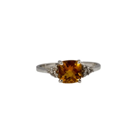 Citrine Ring with Diamond Accents