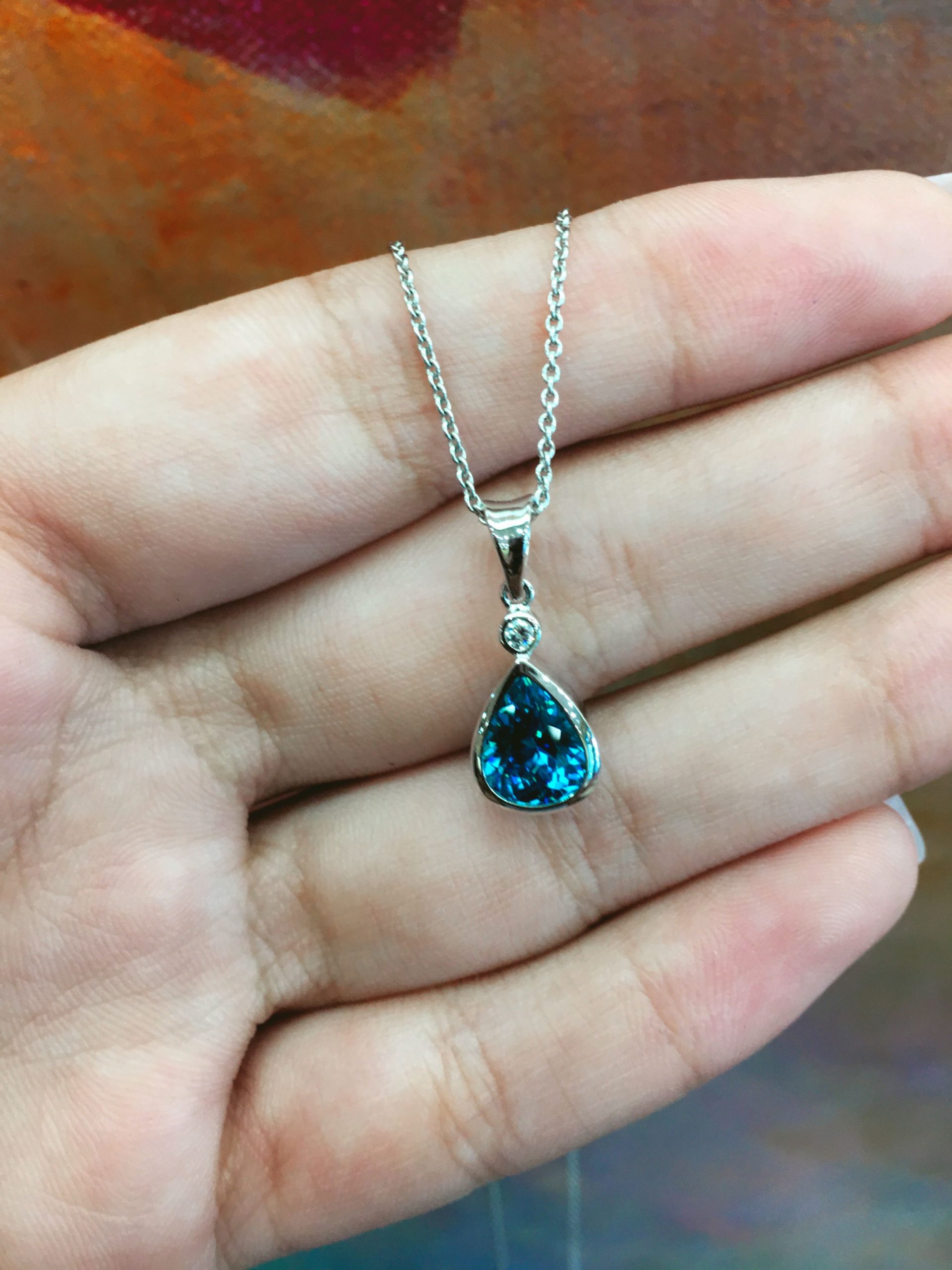 Blue on sale zircon pendant