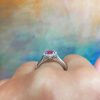 Pink Tourmaline with Diamond Halo Ring - Image 4