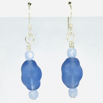 Blue Glass Dangle Earrings