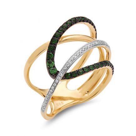 Tsavorite and Diamond Ring