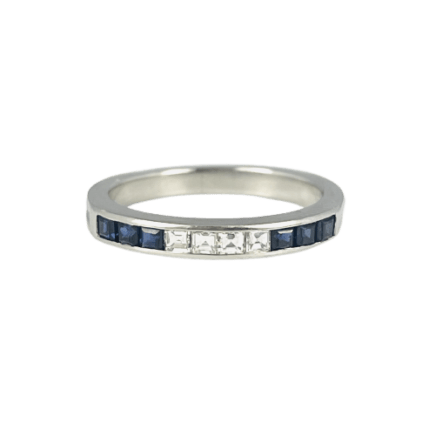 Platinum Tiffany & Co. Sapphire and Diamond Band