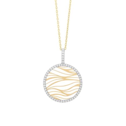 Facet 14K Laser Wave Diamond Pendant 0.30 Ctw