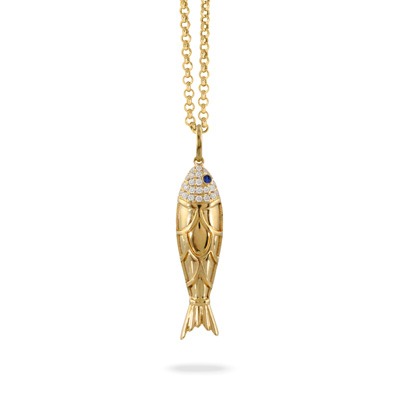 Vintage 14K Yellow Gold Fish Pendant - Antique Pieces Sea Life Sign Charm  for Necklace or Bracelet