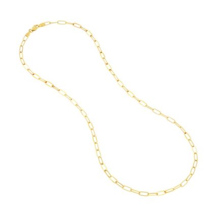 14 Karat Yellow 16" Paper Clip Chain