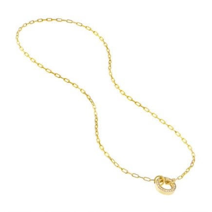 14k Paper Clip Split Chain Necklace 2.5mm