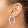 Leslie's Sterling Silver Rhodium-plated 6mm Half Round Tube Earrings - Image 2