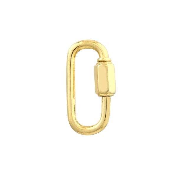 Oval Twist Lock Clasp with Diamonds, 14K Yellow Gold