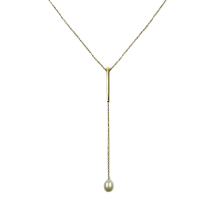 14KY Pearl Y-drop Necklace