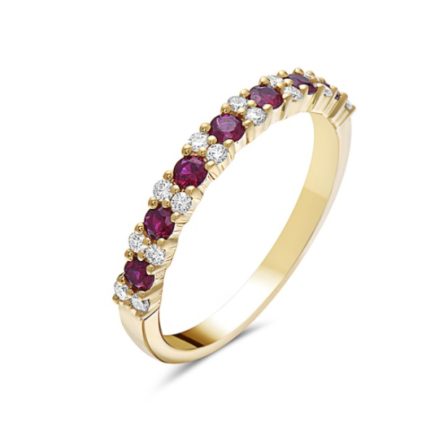 14KY Ruby and Diamond Stack Ring