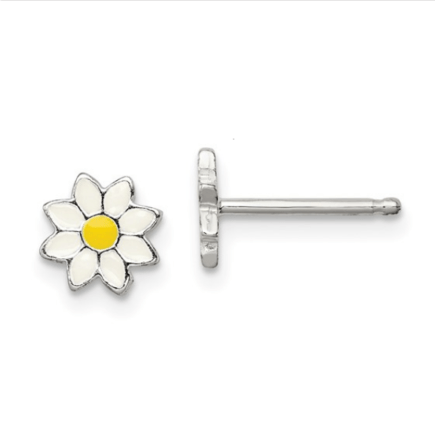 Sterling Silver Daisy Children's Earrings