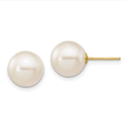 14ky 9-10mm Freshwater Pearl Stud Earrings