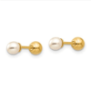 14KY Madi-K Pearl and Gold Ball Reversible Earrings - Image 2