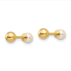 14KY Madi-K Pearl and Gold Ball Reversible Earrings - Image 4