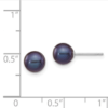 14KW 6-7mm Round Black Freshwater Cultured Pearl Studs - Image 4