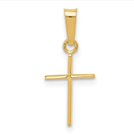 14KY Polished Cross Pendant