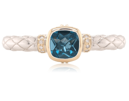 Timeless London Blue Topaz with Diamonds Cuff Bracelet