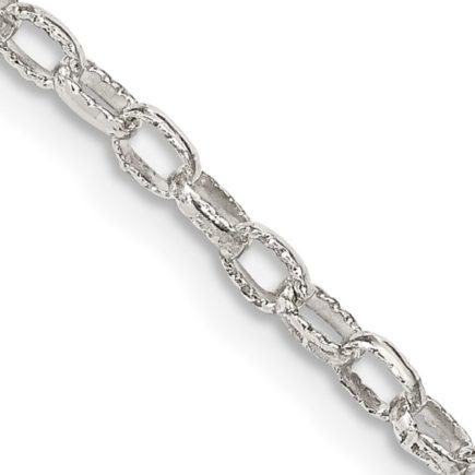 Sterling Silver 3mm Fancy Rolo Chain 18"