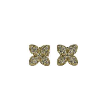 18KY Diamond Clover Earrings