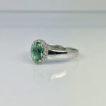 18KW Green Tourmaline and Diamond Ring - Image 3