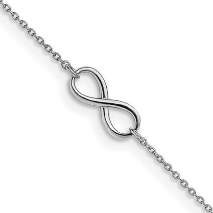 Leslie's 14K White Gold Polished Infinity Anklet