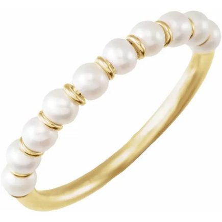 14KY Pearl Stackable Ring