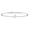 Sterling Silver Rhodium Plated Butterfly Anklet With 1" Extension - Image 2