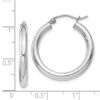 Sterling Silver Rhodium-Plated 3MM Round Hoop Earrings - Image 3