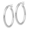 Sterling Silver Rhodium-plated Polished Hinged Hoop Earrings - Image 2