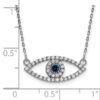 14KW Diamond and Sapphire Evil Eye Necklace - Image 3