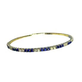 14KW Diamond and Sapphire Flex Bangle