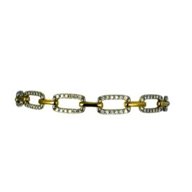 14K TT Diamond Chain Link Bracelet