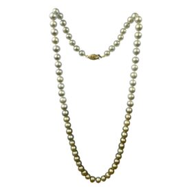 14KY 18" Silver Pearl Necklace
