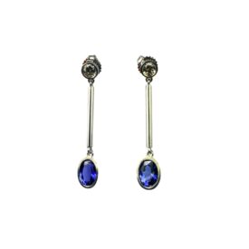 Platinum Tanzanite and Diamond Earrings