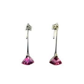 Platinum Pink Tourmaline and Diamond Earrings