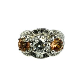 14KW Diamond and Topaz Ring