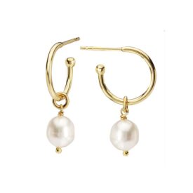 Italian Gold Plated Sterling Pearl Earrings