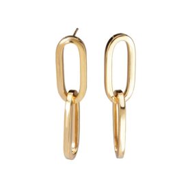 Italian Gold Plated Sterling Paperclip Dangle Earrings