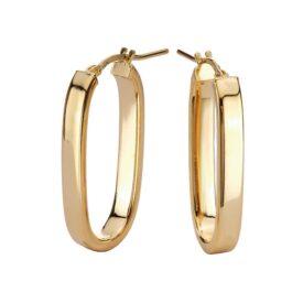 Italian Gold Plated Sterling Oblong Hoops