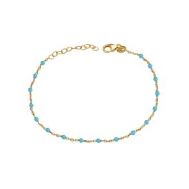 Italian Gold Plated Sterling Turquoise Enamel Bracelet