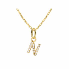 Italian Gold Plated Sterling Silver Initial Necklace