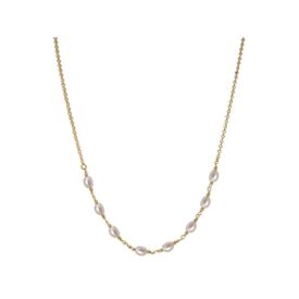 Italian Gold Plated Sterling Pearl Necklace