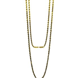 14KY 24" Diamond-Cut 2.75mm Rope Chain