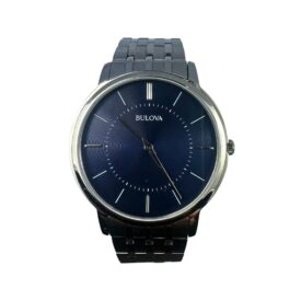 Bulova Men’s Stainless Steel Watch with Blue Dial