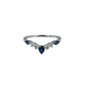 14KW Sapphire and Diamond Contour Ring
