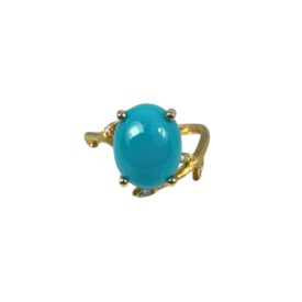 14KY Turquoise and Diamond Ring
